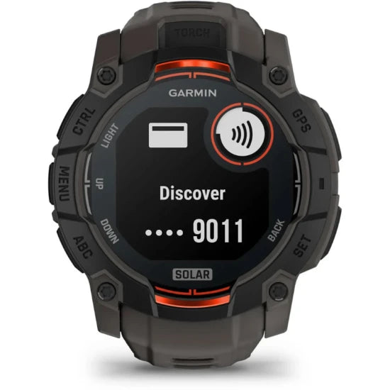 Ceas Garmin Instinct 3 Solar Black Curea Charcoal 50mm
