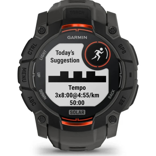 Ceas Garmin Instinct 3 Solar Black Curea Charcoal 50mm