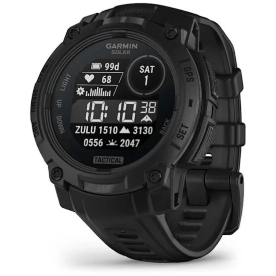 Ceas Garmin Instinct 3 Solar Black Tactical Edition, 45mm, Curea Neagra