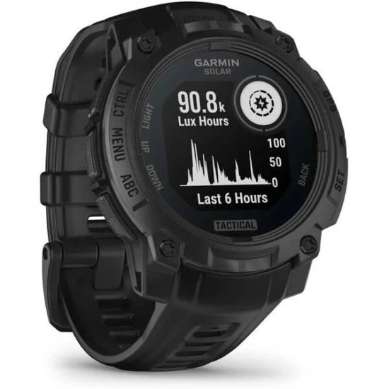 Ceas Garmin Instinct 3 Solar Black Tactical Edition, 45mm, Curea Neagra