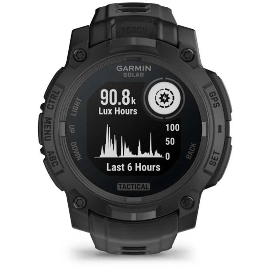 Ceas Garmin Instinct 3 Solar Black Tactical Edition, 45mm, Curea Neagra