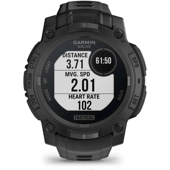 Ceas Garmin Instinct 3 Solar Black Tactical Edition, 45mm, Curea Neagra