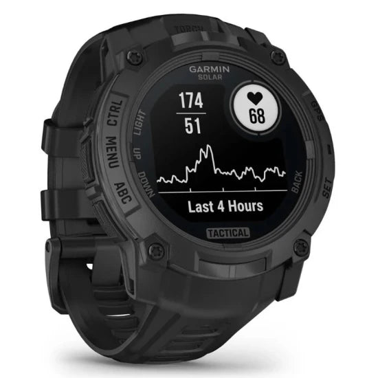 Ceas Garmin Instinct 3 Solar Black Tactical Edition, 50mm, Curea Neagra