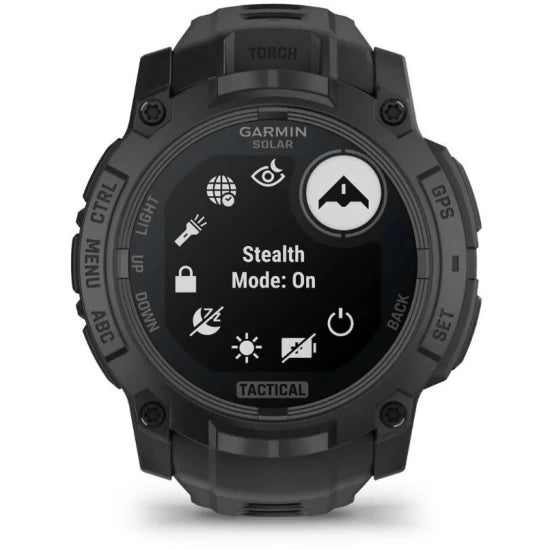 Ceas Garmin Instinct 3 Solar Black Tactical Edition, 50mm, Curea Neagra