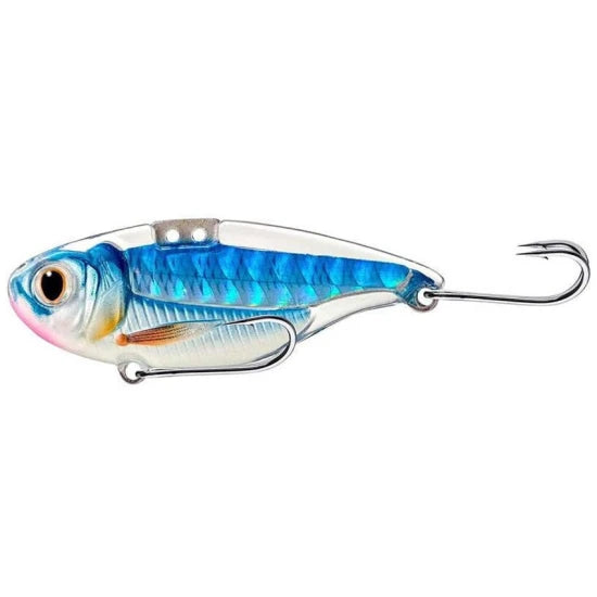 Cicada Live Target Sonic Shad Blade Bait, 5.5cm, 14g, Glow / Blue
