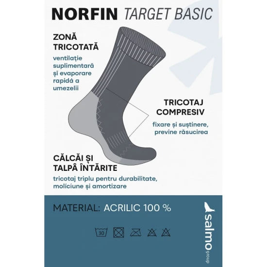 Ciorapi Norfin Target Basic T1m, Marime L (41/42)