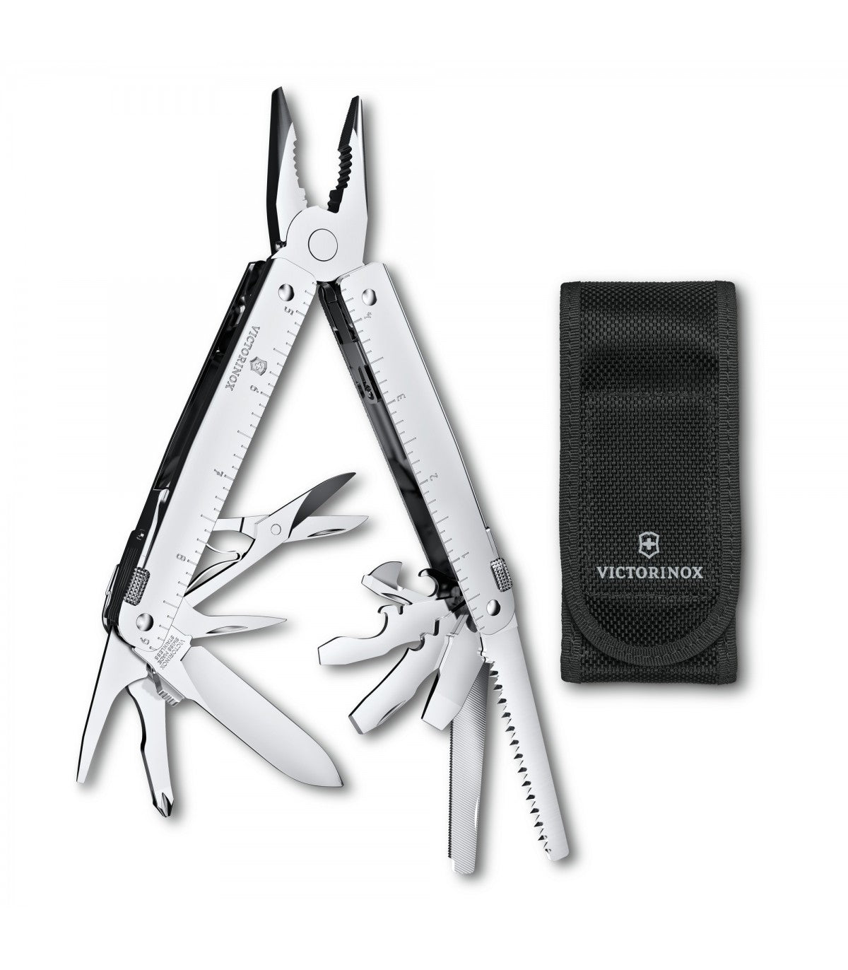 Cleste Multifunctional Victorinox Swiss Tool MX, Silver in nylon pounch 3.0327.MN