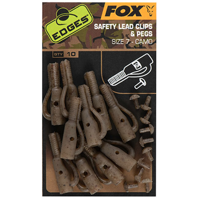 Clips Plumb Pierdut + Pin Fox Edges Camo Safety Lead Clip &amp; Pegs Nr.7