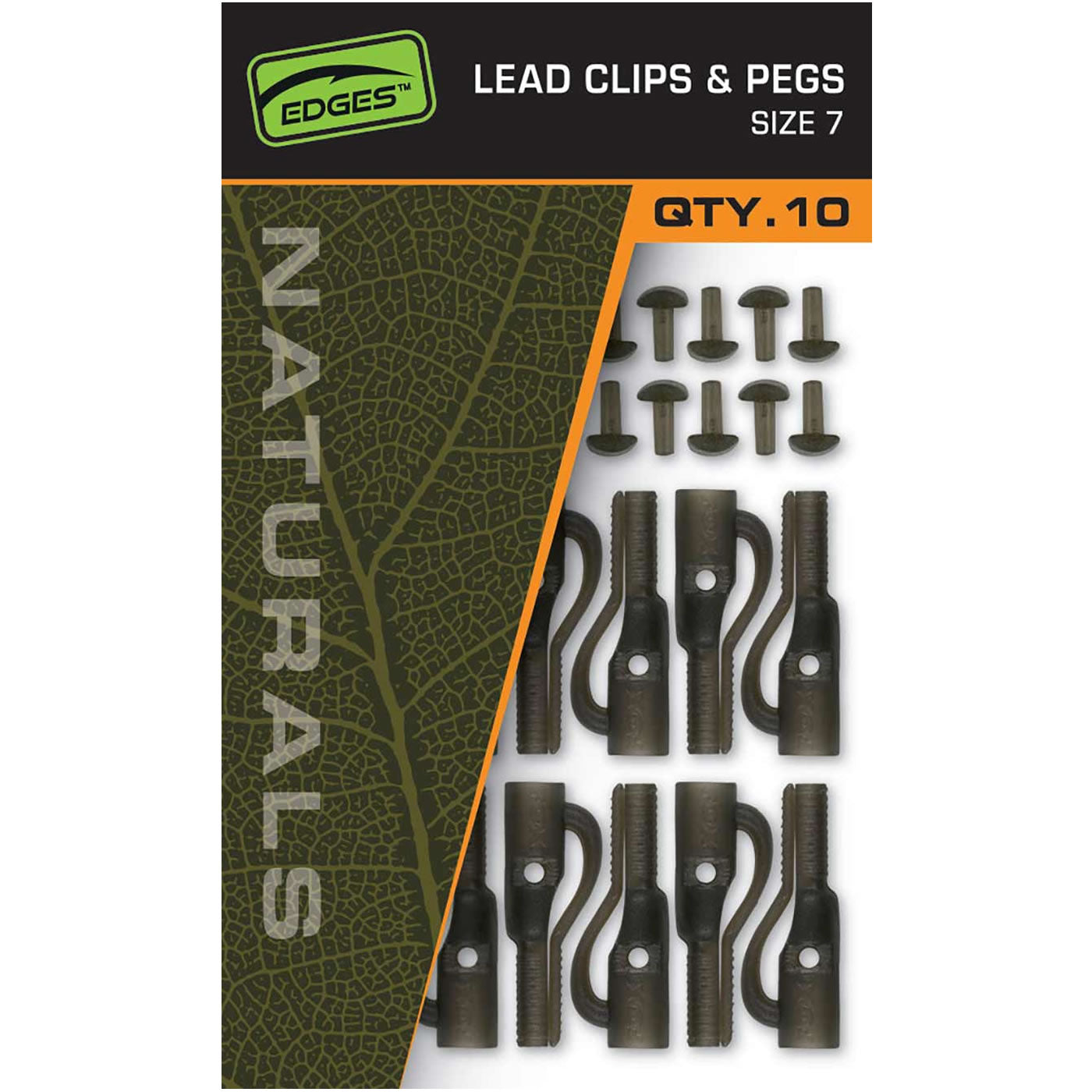 Clips Plumb Pierdut + Pin Fox Edges Naturals Lead Clip &amp; Pegs Nr.7, 10buc/pac