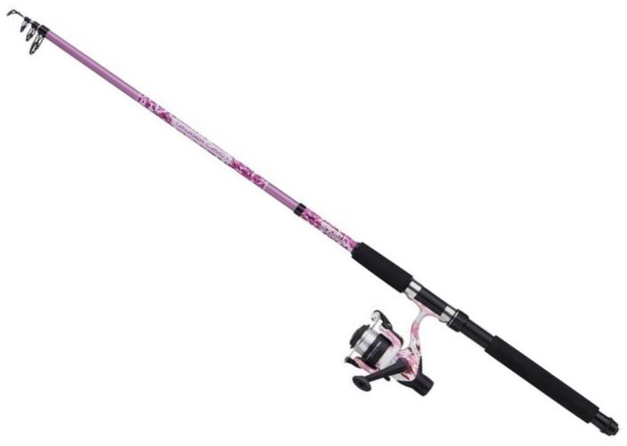Combo Mitchell Tanager Pink Camo II Tele Spin, 10-30g, 2.40m, 6seg