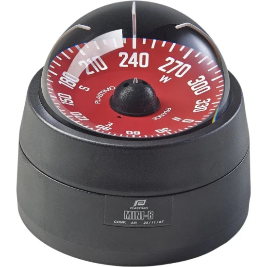 Compas Marin Plastimo Mini-b De Suprafata, Carcasa Neagra, Rozeta Rosie