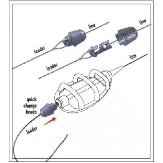 Conector Falcon Quick Change Beads, Marime S, 10 Buc/plic, Maro Transparent