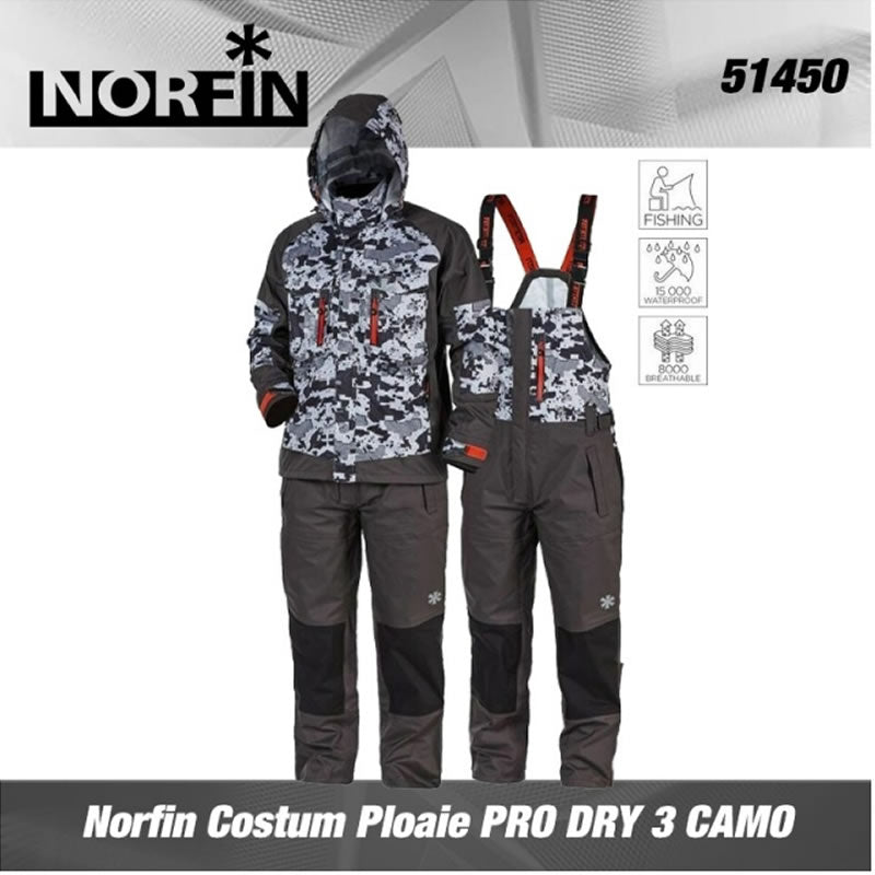 Costum Ploaie Norfin PRO DRY 3 CAMO, Marime L