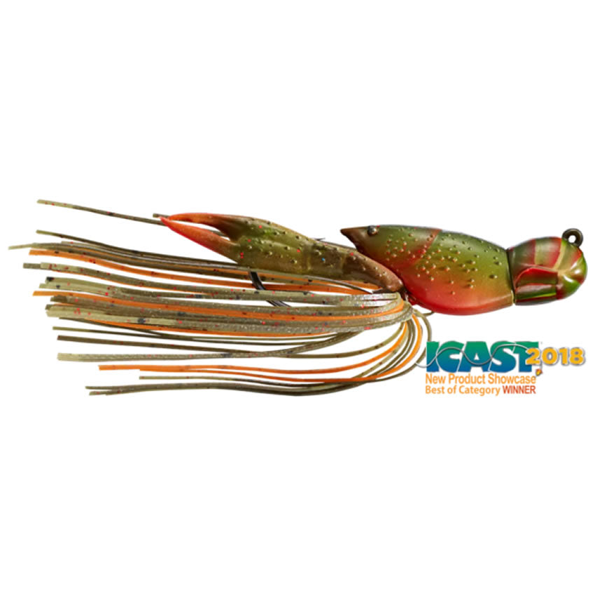 Creatura Live Target Hollow Crawfish Jig, Olive / Orange, 4cm, 11g
