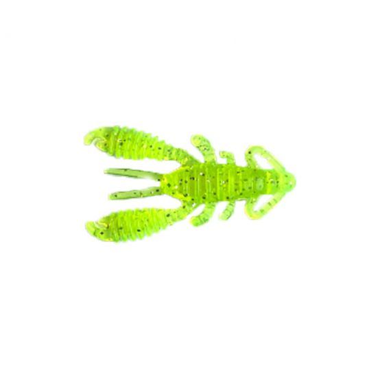 Creatura Reins Ring Craw Micro, Chartreuse Silver Glitter 3.8cm, 14buc/plic