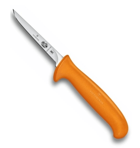 Cutit Bucatarie Victorinox Fibrox Poultry Knife, Safety Nose, 9cm, Portocaliu