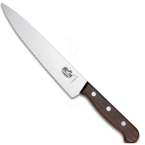 Cutit Carne Victorinox, Maner Lemn, Wavy Edge, Lama 19.00cm