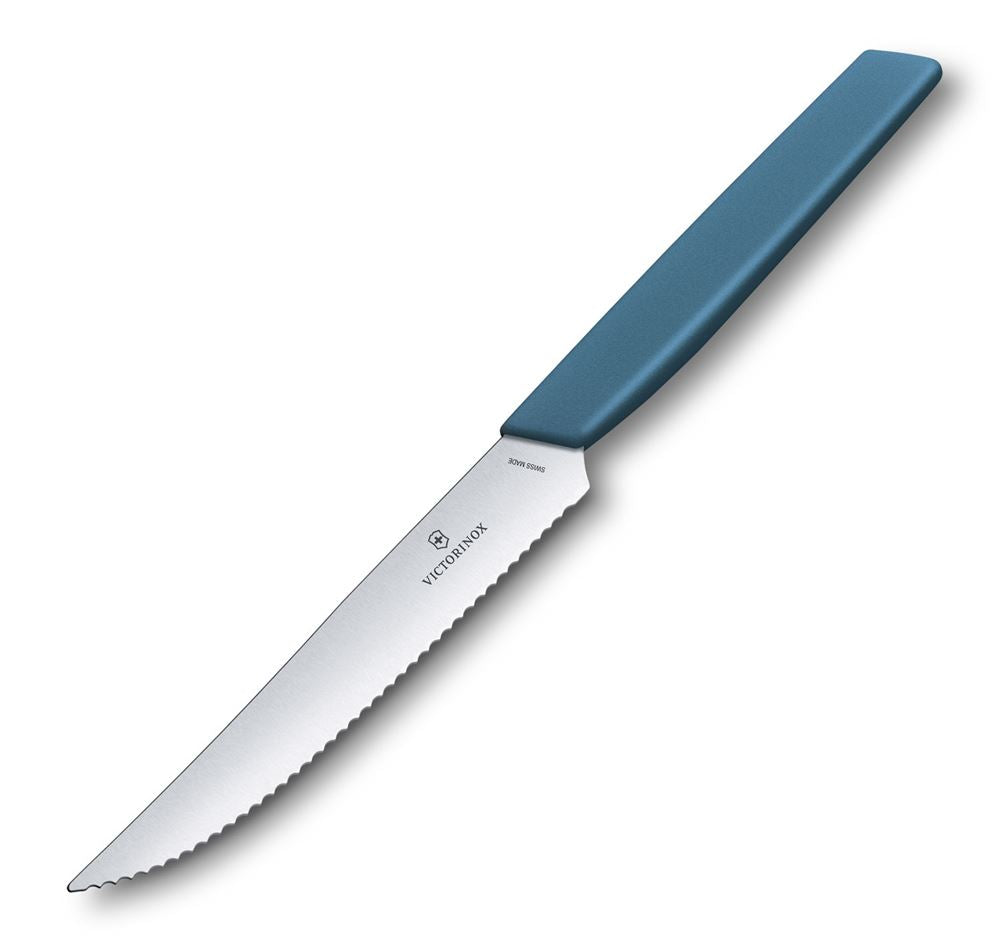 Cutit Carne Victorinox Swiss Modern Steak Knife, Lama Zimtata 12cm, Blue