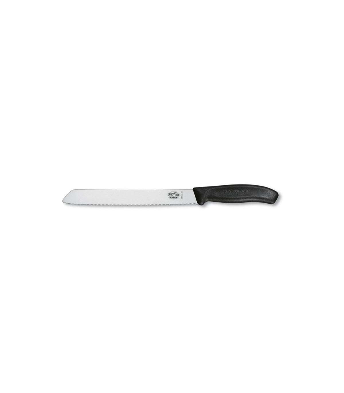Cutit Feliat Victorinox SwissClassic Bread Knife, Lama Zimtata 21cm, Negru, Cutie Cadou