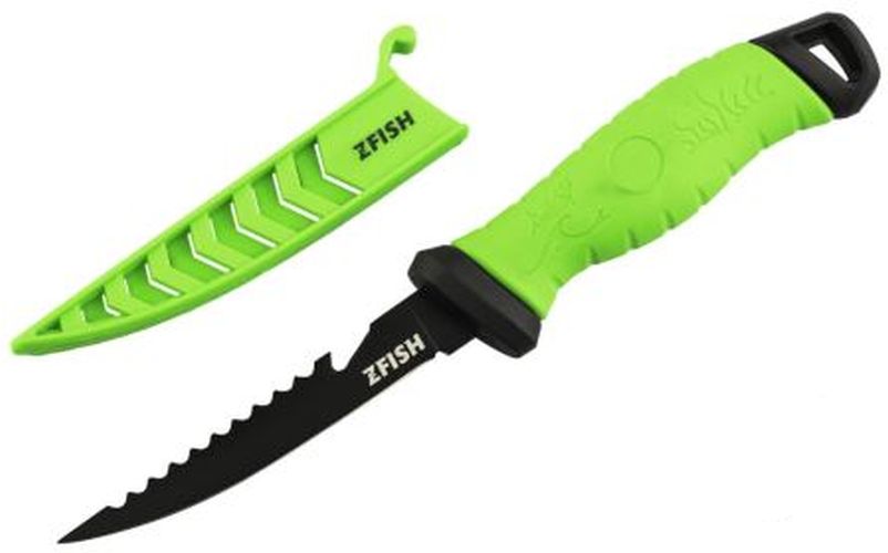 Cutit Zfish Fillet Knife Fishing Predator, Negru-Verde, 12.5cm