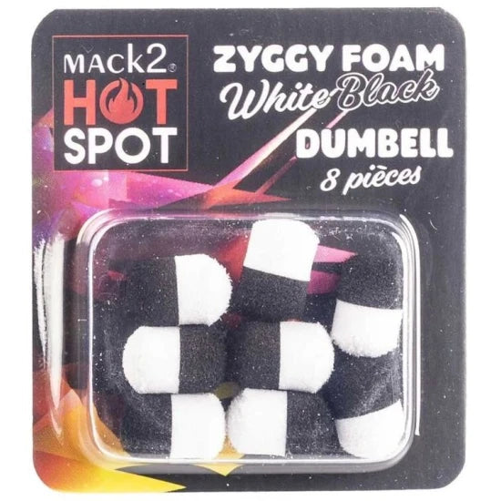 Dumbell Mack2 Ziggy Foam Dumbell Two Tone, Alb-negru, 12mm, 8buc/pac