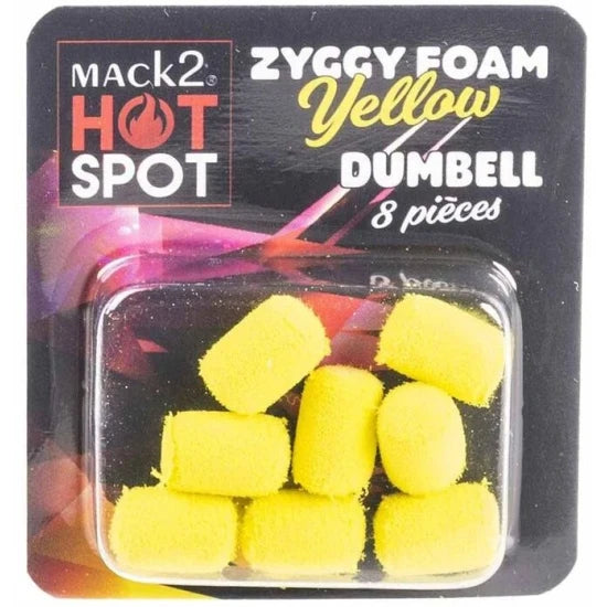 Dumbell Mack2 Ziggy Foam Dumbell Two Tone, Galben, 12mm, 8buc/pac
