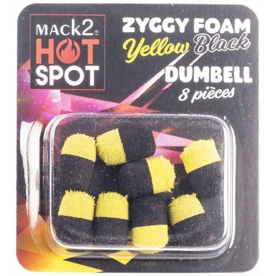 Dumbell Mack2 Ziggy Foam Dumbell Two Tone, Galben-negru, 12mm, 8buc/pac