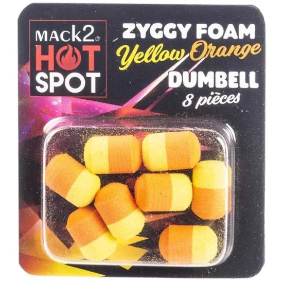 Dumbell Mack2 Ziggy Foam Dumbell Two Tone, Galben-portocaliu, 12mm, 8buc/pac