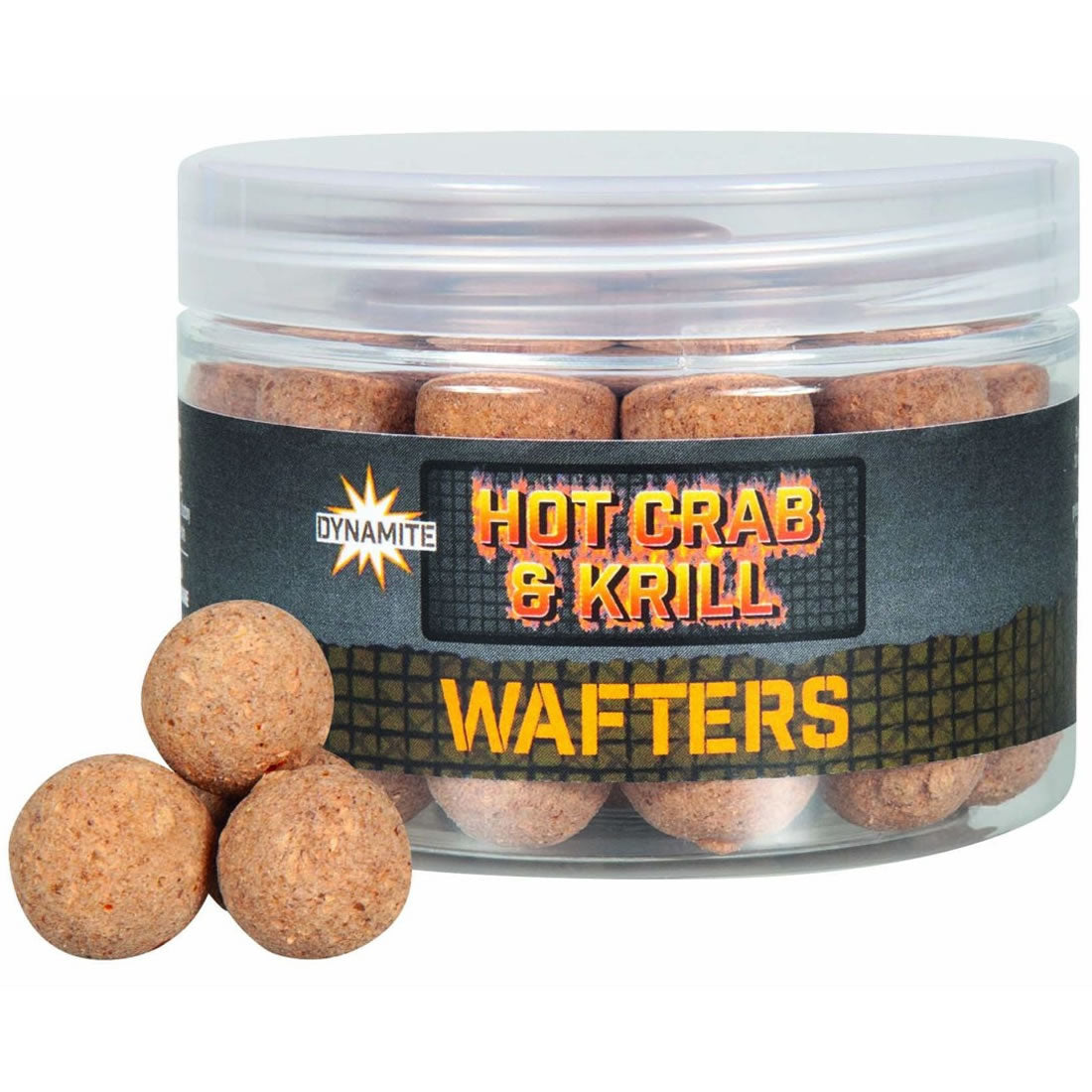 Dumbells Dynamite Baits Hot Crab &amp; Krill Wafters, 15mm, 60g