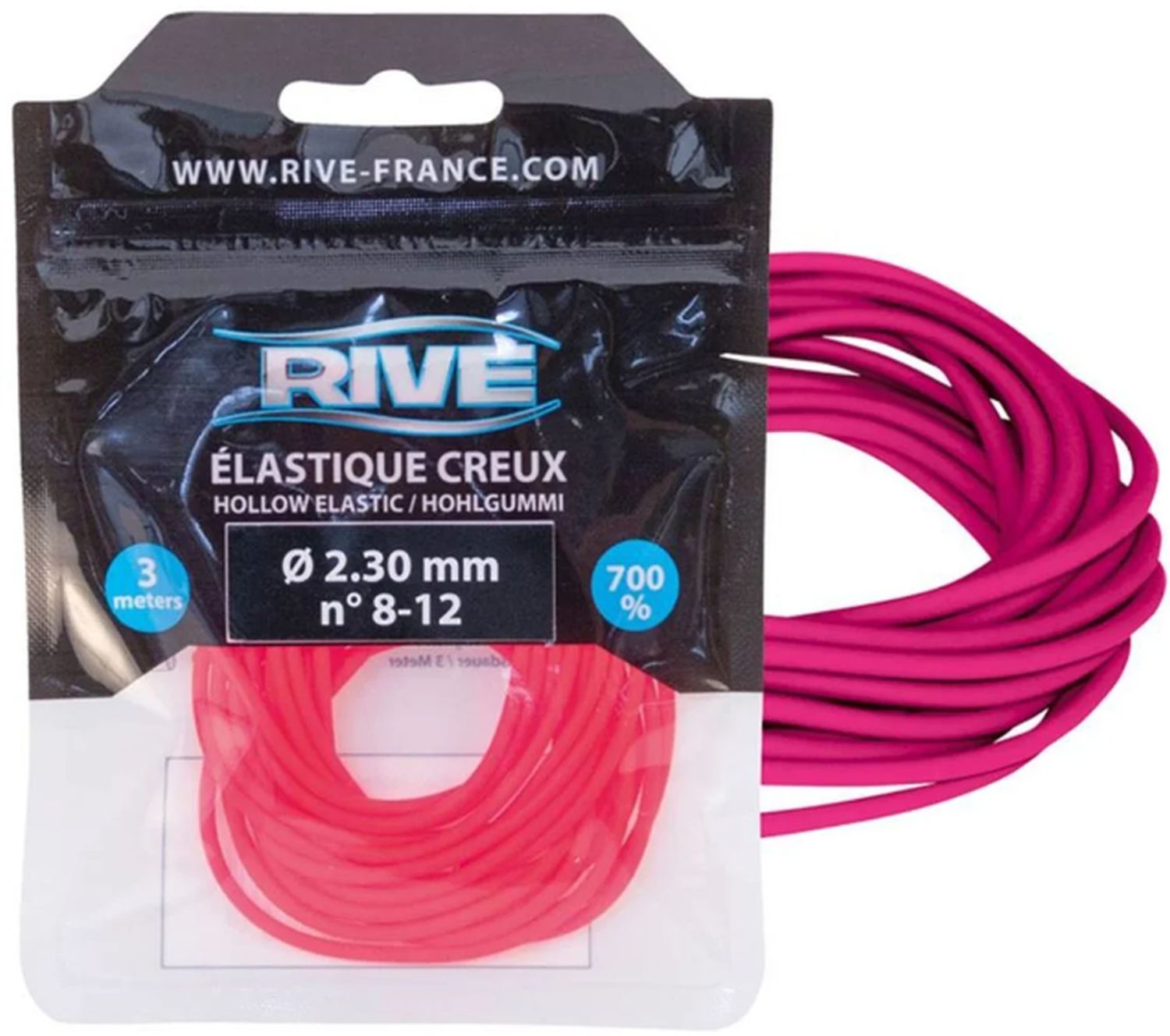 Elastic Rive Creux, Roz, 3.00mm, 3m