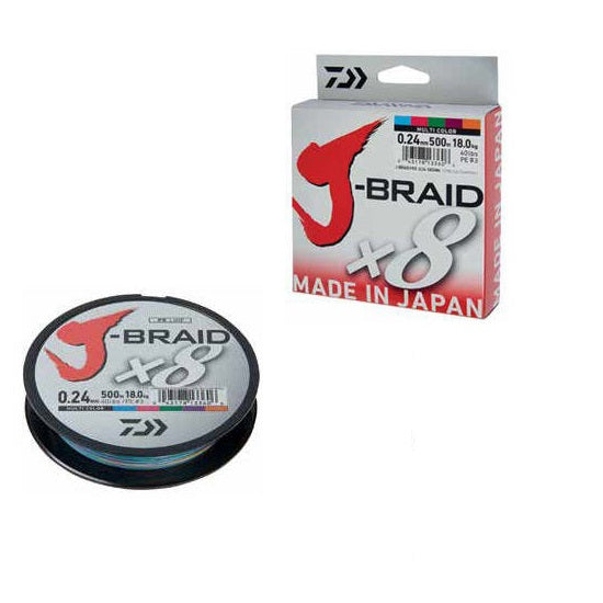 FIR DAIWA J-BRAID X8 MULTICOLOR 018MM/12KG/150M