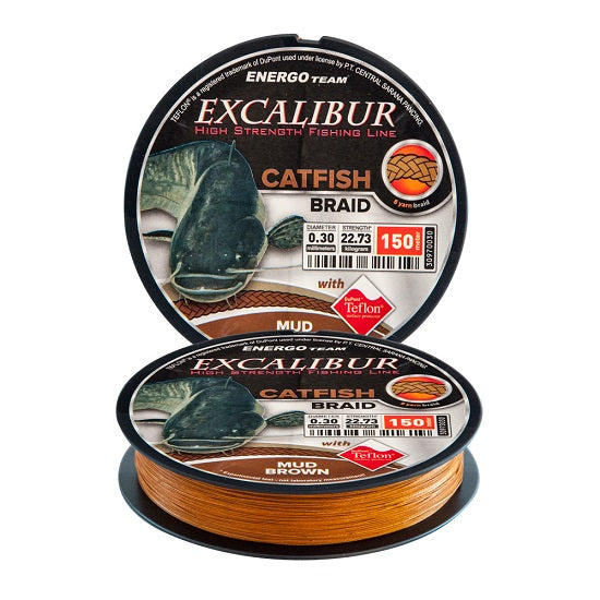 FIR ENERGO TEAM EXCALIBUR CATFISH 8YARN BRAID 150M 0.40MM BROWN