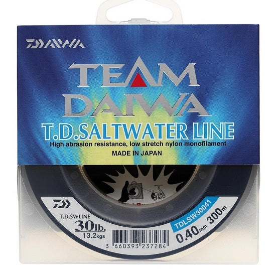 FIR MONOFILAMENT DAIWA T D SALTWATER ALBASTRU TRANSLUCID 300M 0.35MM