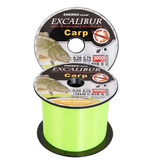 FIR MONOFILAMENT ENERGOTEAM EXCALIBUR CARP FLUO YELLOW 3000M 0.25mm 8.70kg