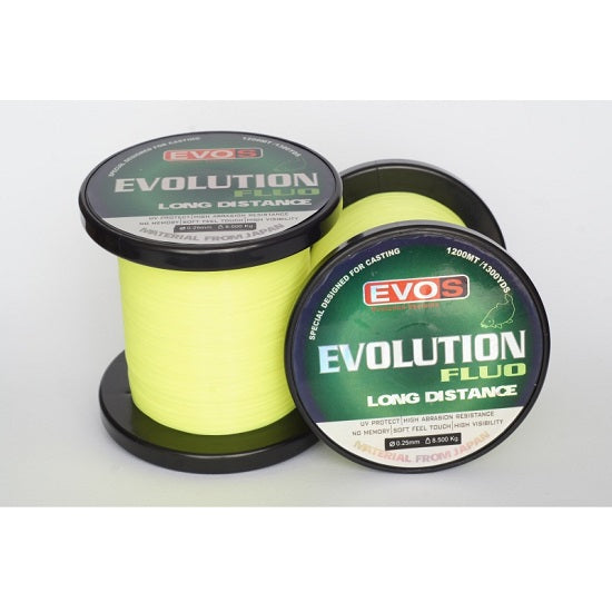 FIR MONOFILAMENT EVOS EVOLUTION FLUO LONG DISTANCE 0.25MM 1200M