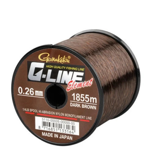 Fir Monofilament Gamakatsu G-line Element Dark Brown 030mm/6,80kg/1325m