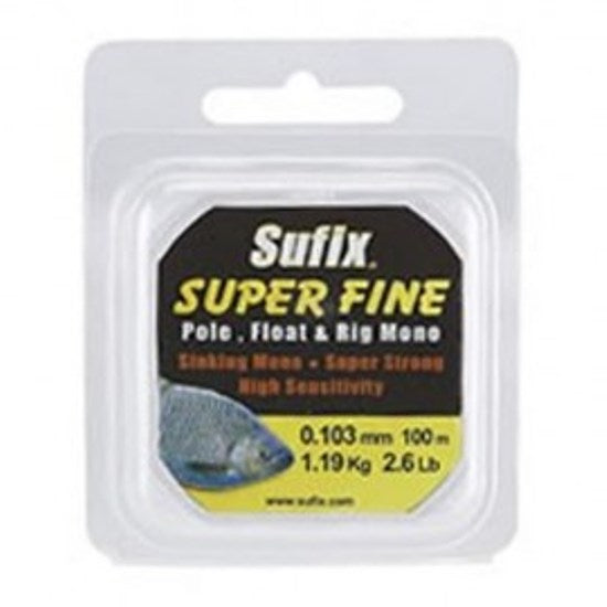 FIR MONOFILAMENT SUFIX SUPER FINE 100M +PVC 0.16MM /5LB/CRYSTAL CLEAR