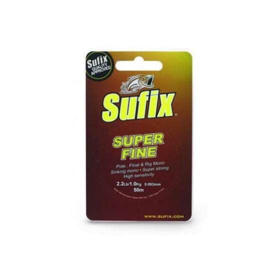 FIR MONOFILAMENT SUFIX SUPER FINE 50M+PVC 0.093MM/2.2LB/CRYSTAL CLEAR