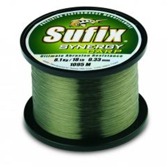 FIR MONOFILAMENT SUFIX SYNERGY CARP - 1000MT 0.26MM/5,4KG/TRANS GREEN