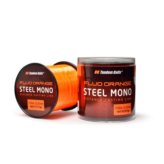 FIR MONOFILAMENT TANDEM BAITS STEEL MONO FLUO ORNAGE 1200MT 0.35MM
