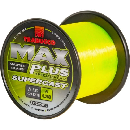 Fir Monofilament Trabucco Max Plus Supercast Fluo Yellow 1000m 0.30mm 18.70kg
