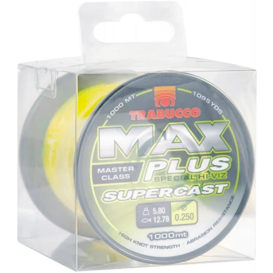 Fir Monofilament Trabucco Max Plus Supercast Fluo Yellow 1000m 0.32mm 21.30kg