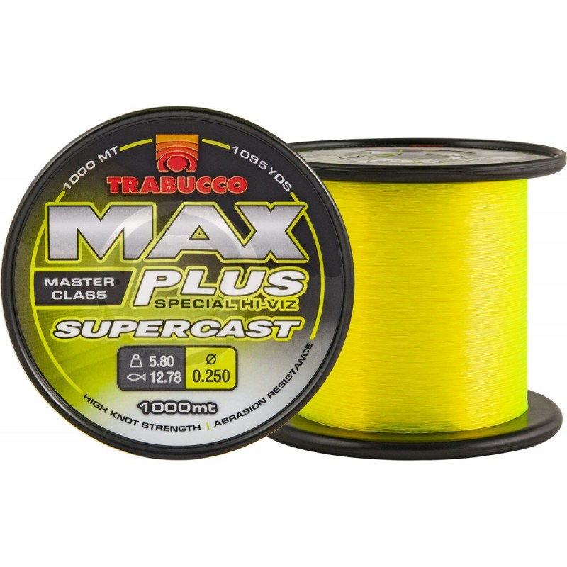 FIR MONOFILAMENT TRABUCCO MAX PLUS SUPERCAST FLUO YELLOW 1000M 0.40mm 29.75kg