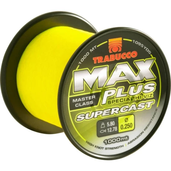 Fir Monofilament Trabucco Max Plus Supercast Fluo Yellow 1000m 0.40mm 29.75kg