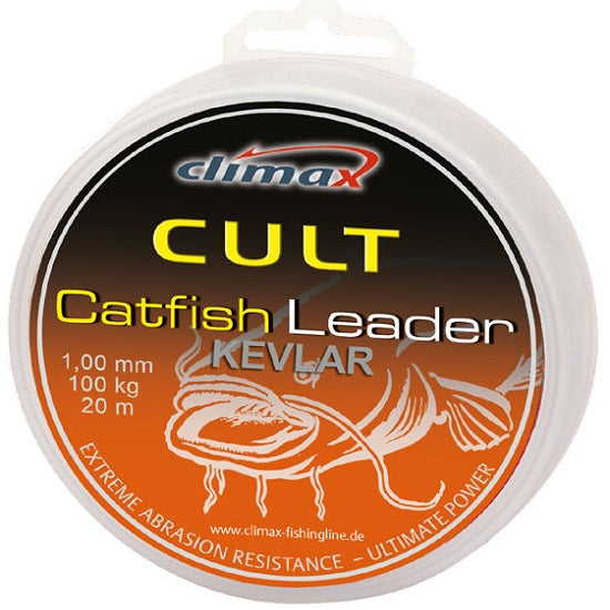 FIR TEXTIL Climax CATFISH KEVLAR LEADER 20m 1.00mm 100kg Olive Green