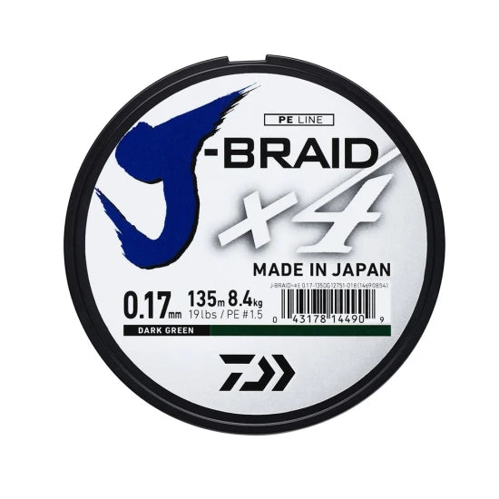 Fir Textil Daiwa J-braid X4 0.13mm 5.9kg 135mt Verde