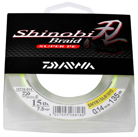 FIR TEXTIL DAIWA SHINOBI BRAID FLUO 016MM/10,0KG/135M