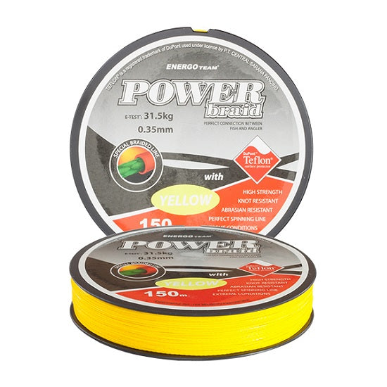 FIR TEXTIL ENERGOTEAM POWER BRAID TEFLON GALBEN 0.18MM 150M
