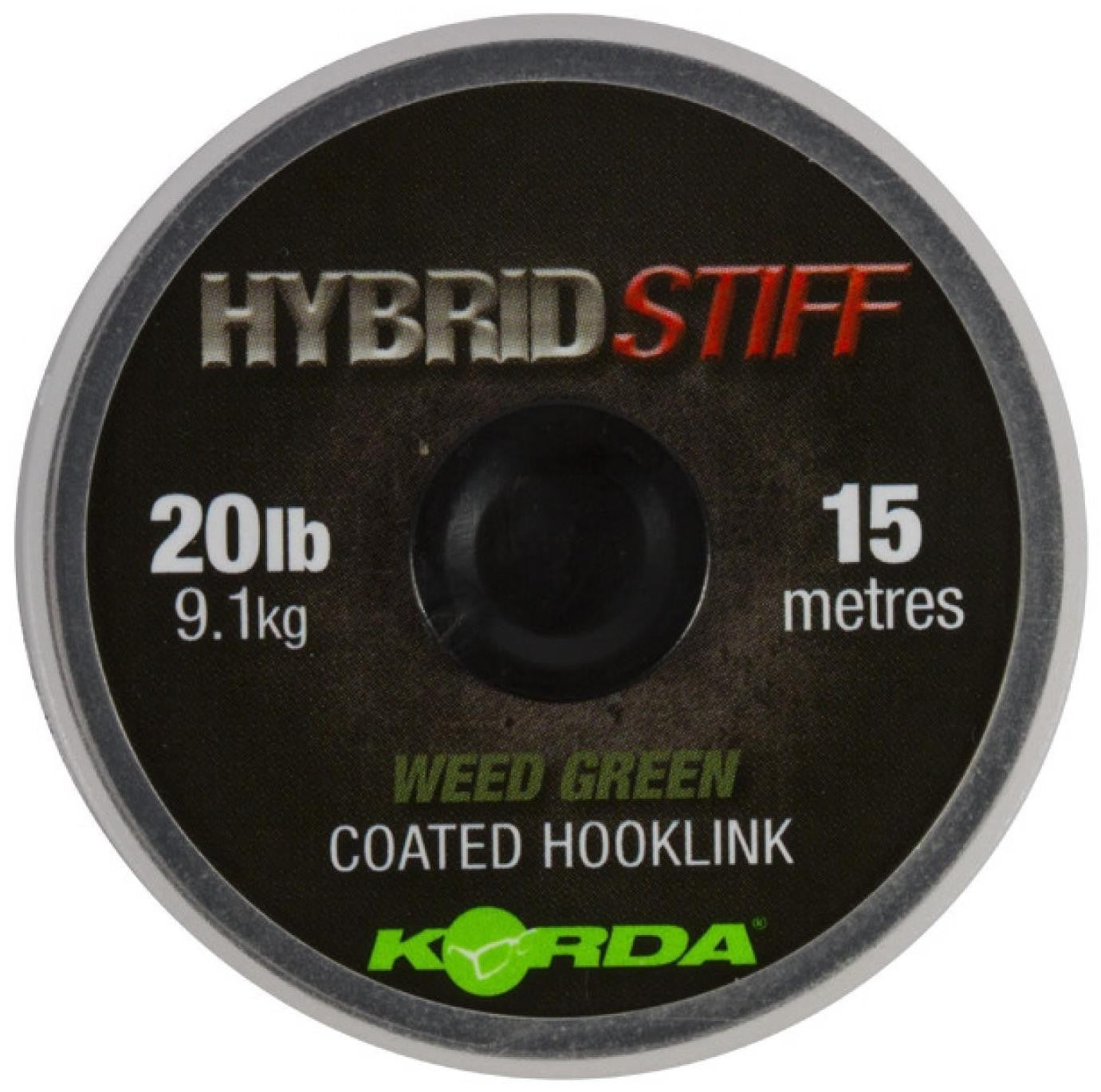 FIR TEXTIL KORDA CU CAMASA STIFF HYBRID COATED BRAID 20LBS WEED GREEN 15M