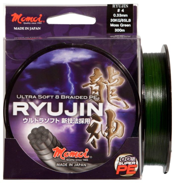 FIR TEXTIL MOMOI RYUJIN PE BRAIDED MOSS GREEN 0.30MM/27KG/300m